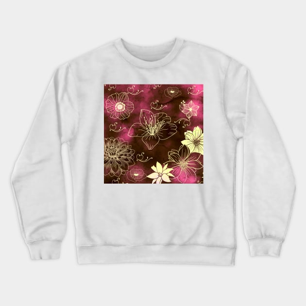 Glowing Florals Crewneck Sweatshirt by Minxylynx4